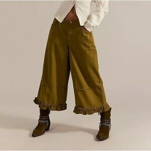 Free People Mustard Wide-Leg Pants